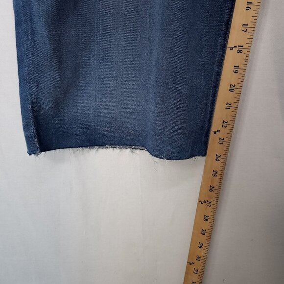 Lauren Ralph Lauren Cropped Jeans Women's Pants 20W Ombre Blue Wide Leg Raw Hem - Picture 8 of 16